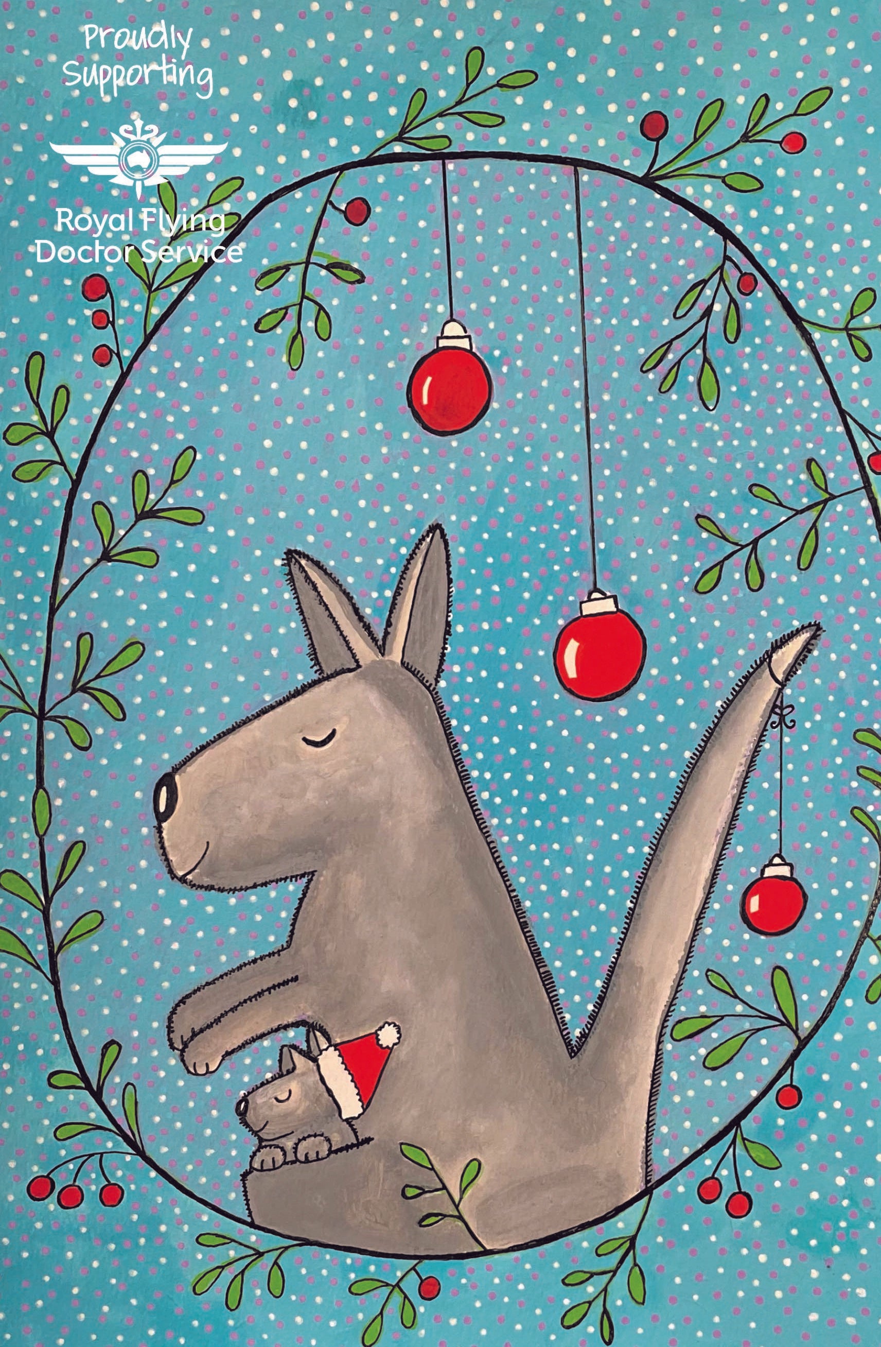 Tea Towel Australian Xmas Royal Flying Doctor Service Western Australia